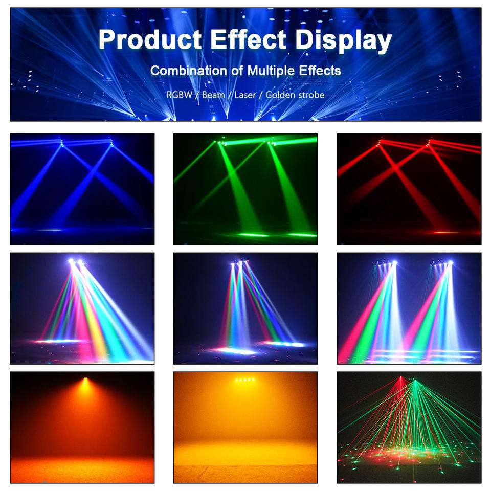 100W Mini 4 Arm LED Moving Head Light RGBW Beam Red Green Laser Golden ...