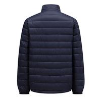 Blouson matelassé décontracté pour homme en duvet de canard blanc respirant, à manches longues, avec fermeture éclair, en toile, grande taille