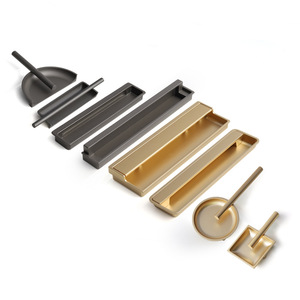 Bord encastré à montage encastré noir et or tiroir porte armoire dissimuler cuisine poignée de traction cachée pour meubles bouton de cuisine ZINC - Product Image 5