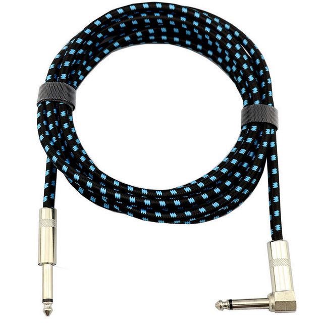 Bulk Braided 10FT Flexible 1/4" TRS Audio  6.35mm Jack Male to Male Guitar Cable