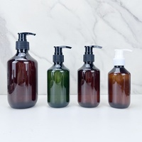 Bouteille en plastique PET transparente ambre verte personnalisée de 100 ml, 150 ml, 200 ml, 300 ml, 500 ml avec pompe pour huile capillaire, shampoing, sérum et lotion pour soins de la peau