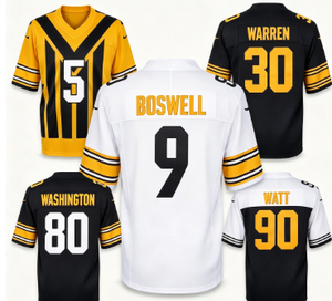 Vente en gros de maillots de football américain # 9 Boswell # 30 Warren # 80 Washington # Chemise courte XL imprimée 90 Watt - Product Image 1
