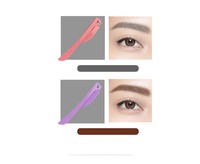 Juego de Tres Cuchillas Plegables Portátiles de Acero Inoxidable para Cejas con Malla Protectora, para Bordado, Recorte de Pelo y Cuidado Personal