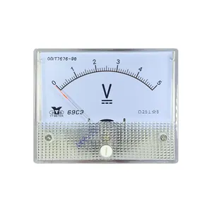 YT电压表5v 10v 15v 20v 30v 50v 100v指针安装仪表64*80 69C9-V DC电压表