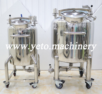 Réservoir de stockage de liquides chimiques industriels en acier inoxydable mobile certifié CE YETO, équipement de stockage de crème, réservoir de stockage d'eau chaude, facile