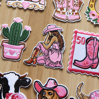 Patchs brodés thermocollants style Western Cowgirl Y2K vintage pour vêtements et vestes