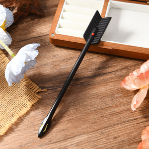 Nouvelle épingle à cheveux en bois d'ébène de style antique, en forme de bateau en paille et d'arc, pour Hanfu traditionnel, épingle à cheveux pour chignon quotidien - Product Image 2