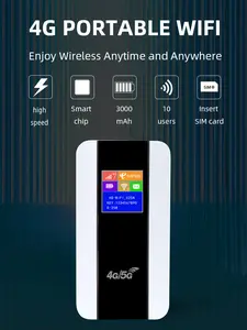 Router seluler 4G mi-fi dengan Slot SIM, Router WIFI seluler 4G LTE nirkabel Hotspot Mifis saku 4G dengan Slot kartu Sim
