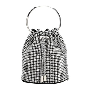 กระเป๋าราตรีทรงถังประดับเพชรเต็มรูปแบบสำหรับผู้หญิงกระเป๋าคลัทช์ประดับพลอยเทียมแบบลำลองสำหรับงานปาร์ตี้ค็อกเทลงานแต่งงานงานพรอม - Product Image 1