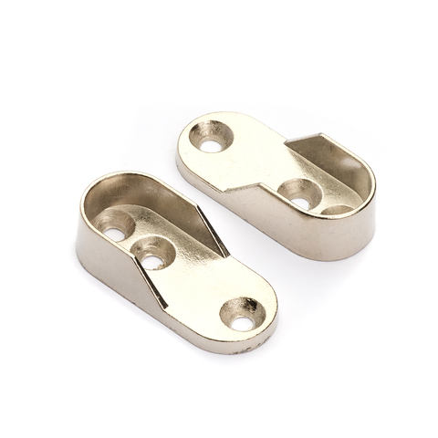 Fusaier Wardrobe Accessories Flange Oval Tube Holder Hanger Oval Wardrobe Tube Support Zinc Alloy