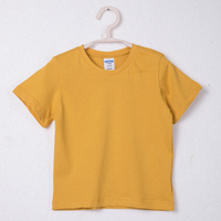 Haute qualité100 % coton 210gsm poids lourd enfants t-shirts LOGO personnalisé blanc surdimensionné manches col rond hommes t-shirts Solidpattern