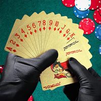 Jeu de cartes de poker de luxe en plastique doré, imperméable, édition fête, souple, facile à mélanger, durable