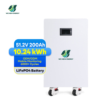 Batterie LiFePO4 avec garantie de 10 ans, 51,2 V, 5 kWh, 10 kWh, stockage solaire mural, BMS CE, pour alimentation de secours domestique