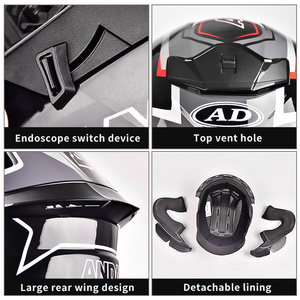 Chất lượng cao bốn mùa phổ ABS xe máy nửa mặt Mũ bảo hiểm kép Visor tùy chỉnh thiết kế điều kiện mới trực tiếp AD nhà máy - Product Image 4
