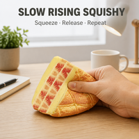 Jouet Squishy en forme de pain fraise-crème-melon, design en coupe transversale, à remontée lente, anti-stress, cadeau de bureau
