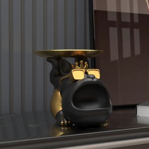 Estantes de entrada artesanales de resina para perros de Boca Grande de alta calidad, armarios para zapatos, bandejas de almacenamiento para perros de lucha con adornos para llaves - Product Image 1