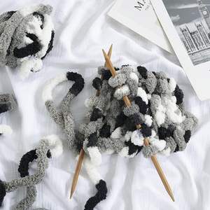 Fil chenille jumbo de 2 cm environ, couleurs les plus populaires, 100% polyester - Product Image 1