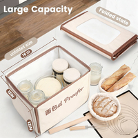 Boîte de fermentation pliable pour pâte à pain, égouttoir à pain chauffant, boîte de fermentation électrique pour pâte à pizza avec chauffage