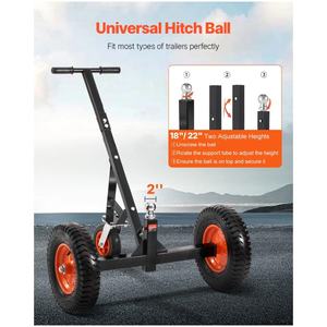 Chariot de remorquage 1200 lb avec hauteur réglable de 18 à 22 pouces, boule de 2 pouces et pneus de 15,2 pouces pour voitures - Product Image 5