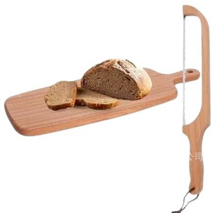 Wooden <b>Bread</b> <b>Knife</b> And Cutting Board Set 12 In Stainless Steel Blade Durable For Home Kitchen Baking - Product Image 2