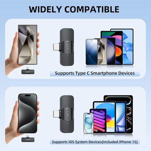 Microphone cravate cardioïde sans fil BY-10 pour <span class=keywords><strong>iPhone</strong></span> 15/16/Samsung/TECNO/REDMI Appareils Type-C - Enregistrement vidéo Streaming - Product Image 6