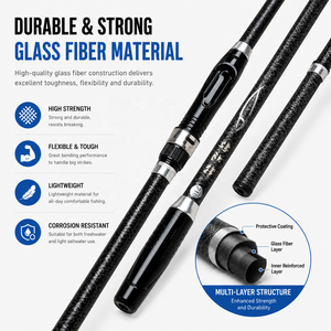 <span class=keywords><strong>Canne</strong></span> à pêche télescopique en fibre de verre pour surfcasting en mer, 3,0 m, action rapide, eau douce et salée, lac, plage, roche, ruisseau, rivière - Product Image 2
