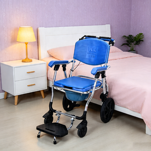 Silla de Inodoro Plegable con Ruedas en Stock, de Aleación de Aluminio Ligera y Portátil <span class=keywords><strong>para</strong></span> Uso en <span class=keywords><strong>Baño</strong></span> y Dormitorio <span class=keywords><strong>para</strong></span> Personas Mayores y con Discapacidad - Product Image 5