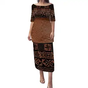 Tonga Ngatu Style Puletasi Dress Drop Shipping Products 2023 Breathable Travel Beach Fashion Dress Polynesian Women Clothing Hot