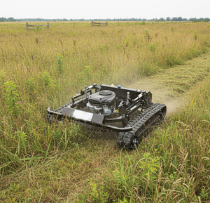 Tondeuse à gazon hybride à essence pour ferme et verger, tondeuse à fléaux à chenilles pour pente, télécommande, pour luzerne, <span class=keywords><strong>herbe</strong></span> <span class=keywords><strong>haute</strong></span>, <span class=keywords><strong>herbe</strong></span> sèche - Product Image 1