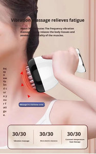 Brosse Électrique de Massage des Méridiens avec Thérapie Chauffante à 30 Niveaux, Moteur Sans Balais, Contrôle de la Minuterie, <span class=keywords><strong>Appareil</strong></span> Gua Sha Chauffant Rouge - Product Image 6