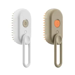 Brosse multifonctionnelle 3 en 1 rechargeable pour le massage des poils d'animaux de compagnie Brosse à vapeur pour chien Brosse auto-nettoyante Brosse à vapeur pour chat brumeux