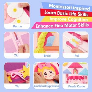 Nuevo Producto: Libro Sensorial de Fieltro Montessori para Niñas Pequeñas, Libro de Actividades para la Educación Temprana - Product Image 5