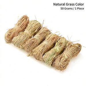 Fibre de raphia naturelle vert prairie 50g, lot de remplissage pour bouquets floraux, emballage cadeau, attache écologique, fournitures artisanales pour fleuristes - Product Image 6