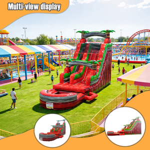 สไลเดอร์น้ำเป่าลมสำหรับผู้ใหญ่ ขนาด 24 ฟุต  วัสดุผ้าใบพีวีซีเกรดเชิงพาณิชย์ หนา 0.55 มม. ดีไซน์ใหม่ สีสันสดใส ได้รับการรับรองมาตรฐาน CE - Product Image 4