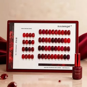 SUUSEEGEL Série Rouge Haut de Gamme 20 Teintes Gel UV Soak Off pour Ongles Effet Œil de Chat Solide Transparent Pailleté Diamant Pour Commande en Gros en Salon - Product Image 1