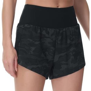 Shorts Deportivos de Secado Rápido para Mujer, Cintura Alta con Forro de Malla, Camuflaje Negro, Talla Extra Grande, Shorts para Entrenamiento y Tenis - Product Image 2