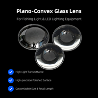 Lentille optique en verre plano-convexe 100*22mm à haute transmission lumineuse pour lampe de pêche, lampe de nuit, équipement d'éclairage LED