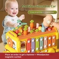 Juguete de Rompecabezas de Madera, Metal y Plástico con Forma de Autobús de Seis Caras para Niños de 1 a 3 Años - Desarrollo Intelectual Multifuncional
