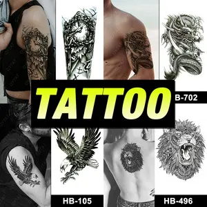 Tatuagem temporária falsa masculina qywat, à prova d'água