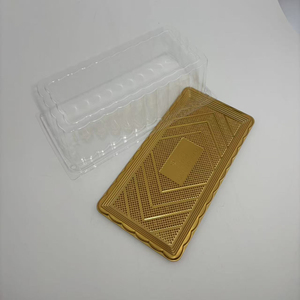 Scatola per Alimenti in PET Riciclato con Logo Personalizzato, Contenitore Rettangolare Grande Dorato Trasparente per Confezionamento di Torte, Uvetta, Toast e Prodotti da Forno - Product Image 4