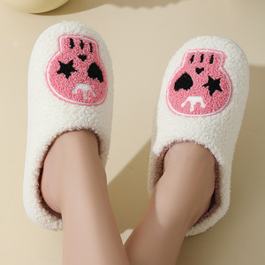 Natale invernale caldo carino e accogliente casa rosa pantofole diavolo per gli uomini donna - Product Image 5
