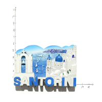 Aimant de réfrigérateur personnalisé Santorin Grèce, souvenir de voyage européen, décoration créative pour la maison, aimant en résine
