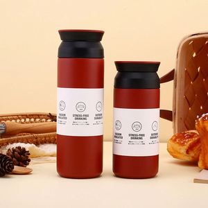 Vaso de Agua Portátil Japonés Harajuku de Acero Inoxidable 304, 350 ml, con Asa Simple y Tapa Plana, para Deportes, Viajes y Auto - Product Image 5