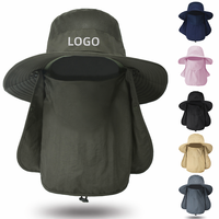 Sombrero de Pesca y Senderismo de Secado Rápido con Protección Solar UV, Ala Ancha y Cubre Cuello