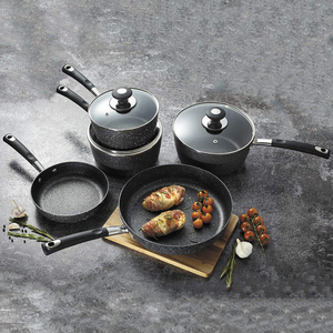 Ensemble de casseroles antiadhésives avec couvercles en verre, 8 pièces, en métal, revêtement céramique pour cuisinières à gaz et à induction - Product Image 3