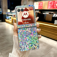 Mode Laser Splinter Brillant Plume Fil Dur PC Étui De Protection pour Motorola Moto Razr 60 50 Ultra