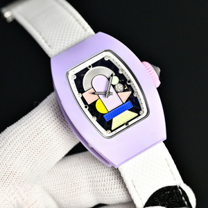 Bestselling High Quality Mechanical Watch Tonneau Shaped Rubber Band Waterproof Precise <strong>Time</strong> Reading Casual Unisex Watch - Product Image 2