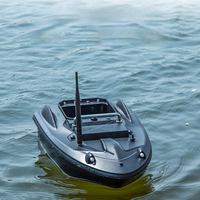 Bateau à appât télécommandé LY modèle 02D, GPS, portée 500m, 40 points de positionnement, capacité de charge 2kg, 2,5 heures d'autonomie, noir