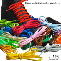 Cordones Gruesos Ovalados de 27 Colores, Semicirculares de 1/4 de Pulgada de Ancho, 4 Longitudes Diferentes, 100% Poliéster para Botas y Zapatos Deportivos