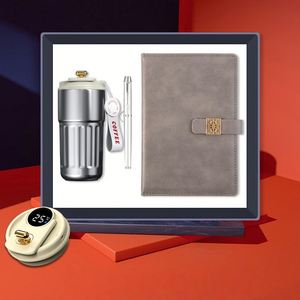 Enterprise Business Gift Box <b>Set</b> 3-in-1 UV Printed Handmade Temperature Display Coffee Cup+<b>Pen</b>+A5 <b>Notebook</b> Luxury Promotion - Product Image 1